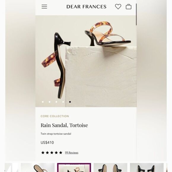 Dear Frances Rain Sandal Leopard Tortoishell Two Strap Mules Kitten Heels Size 3 - Picture 5 of 13